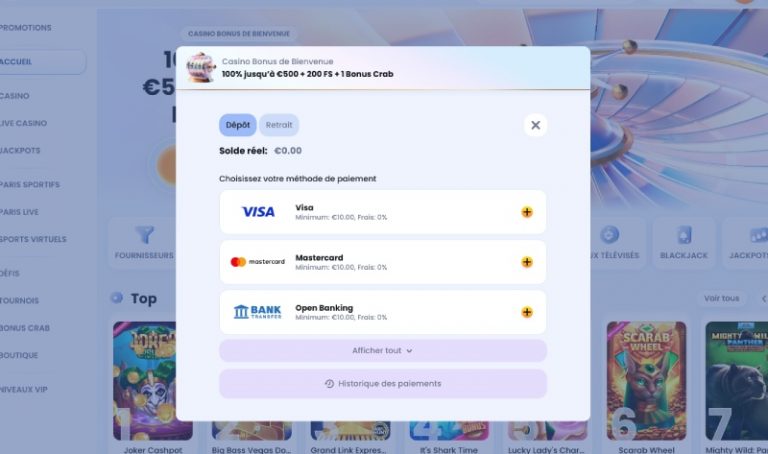CasinoLab storting via iDEAL — voorbeeldscherm