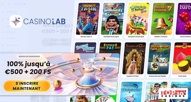 CasinoLab bonusoverzicht op desktop